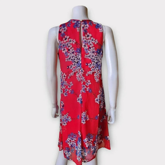 Tommy Hilfiger Womens A-line Dress Size 4 Floral Mini Trapeze Sleeveless - Picture 2 of 5